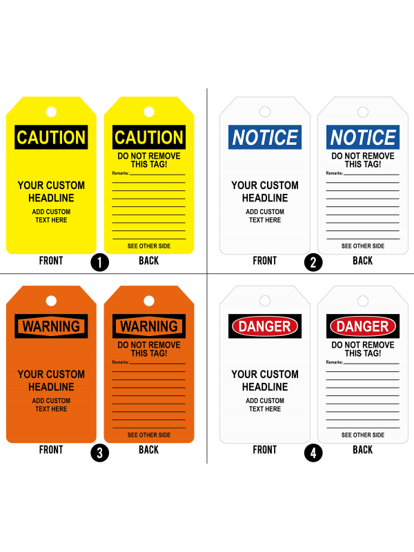 OSHA Lockout Tags 3.375"W x 5.875"H